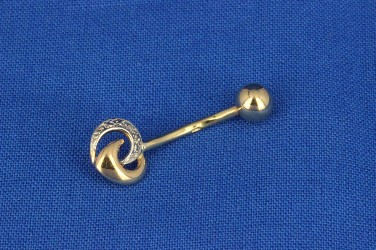 14K Gold Diamond Belly Button Ring