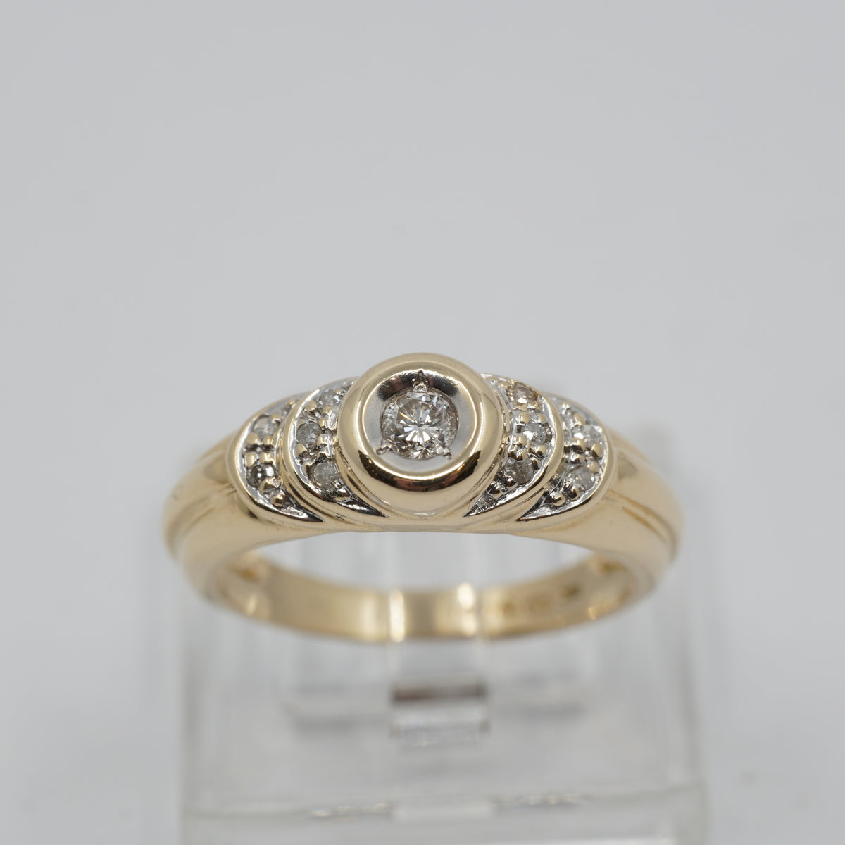 14K Gold 11- Diamond Wave ring