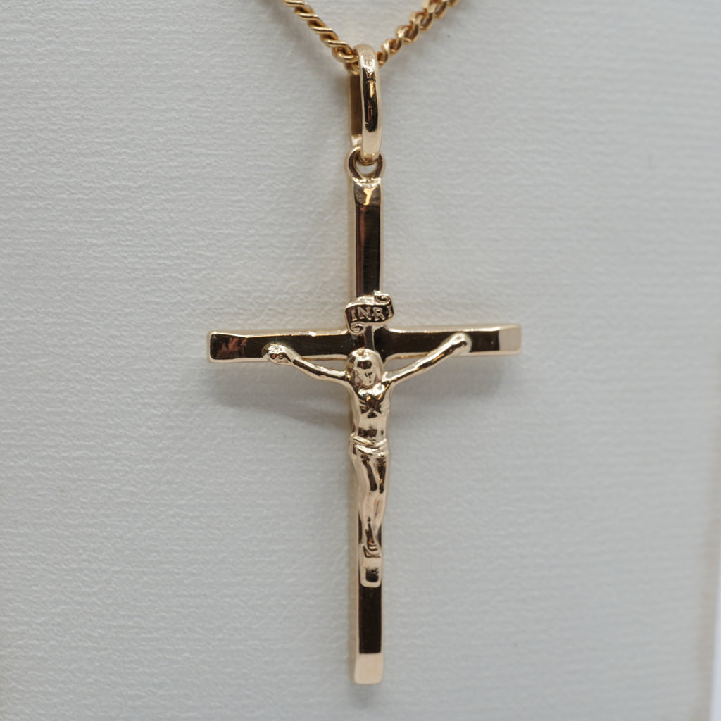 14K Gold Crucifix Pendant