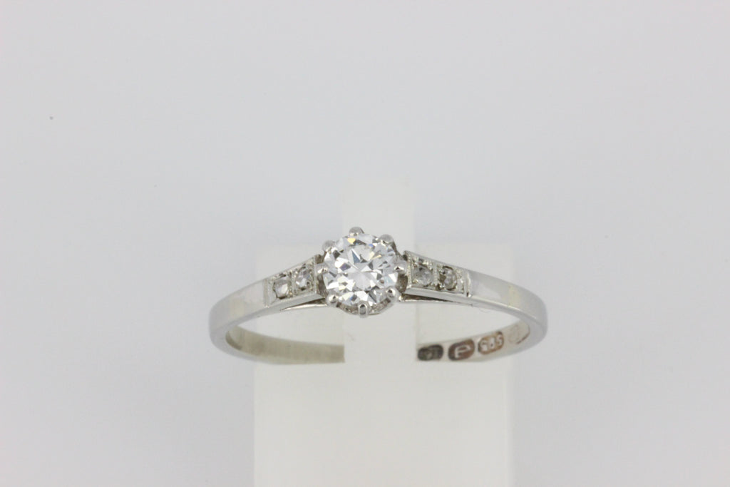 14K White Gold Diamond Ring with 0.30ct Centre Diamond