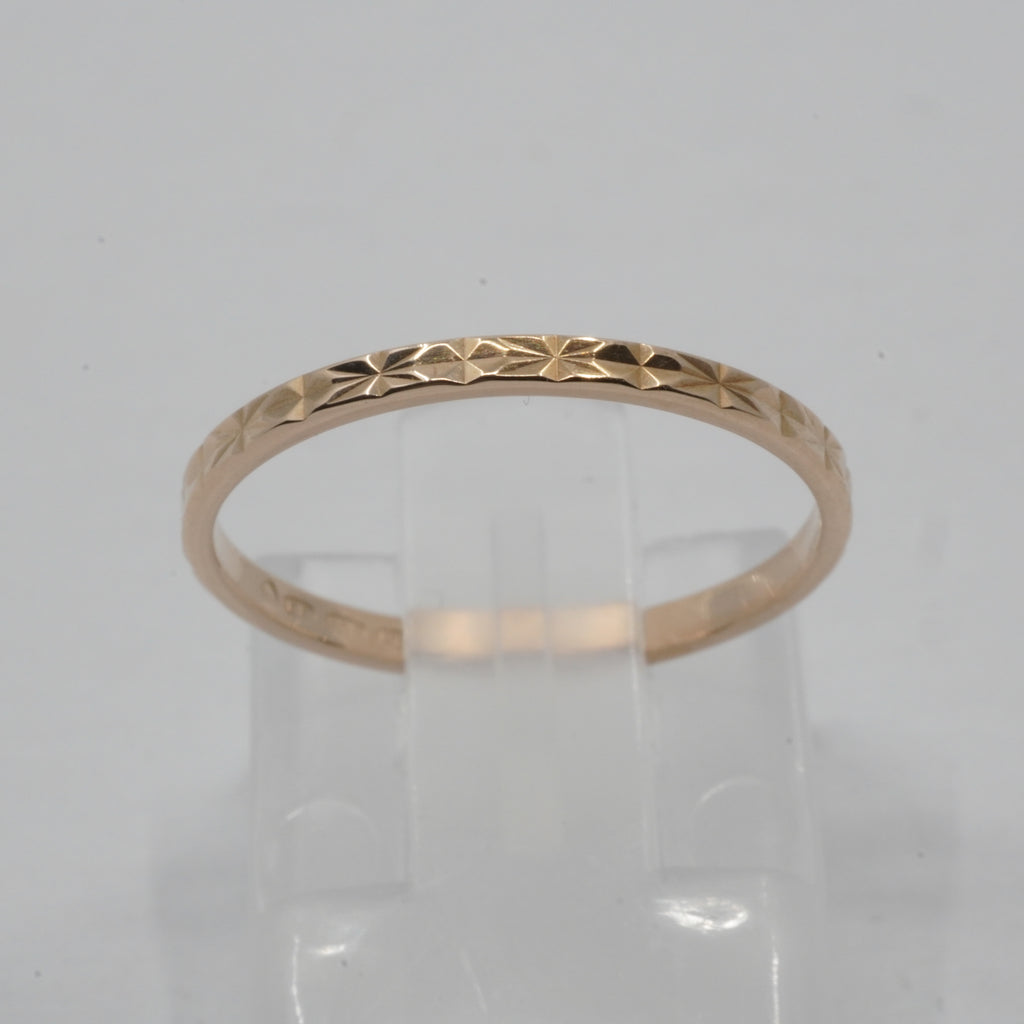 Vintage 14K Gold Patterned Band Ring