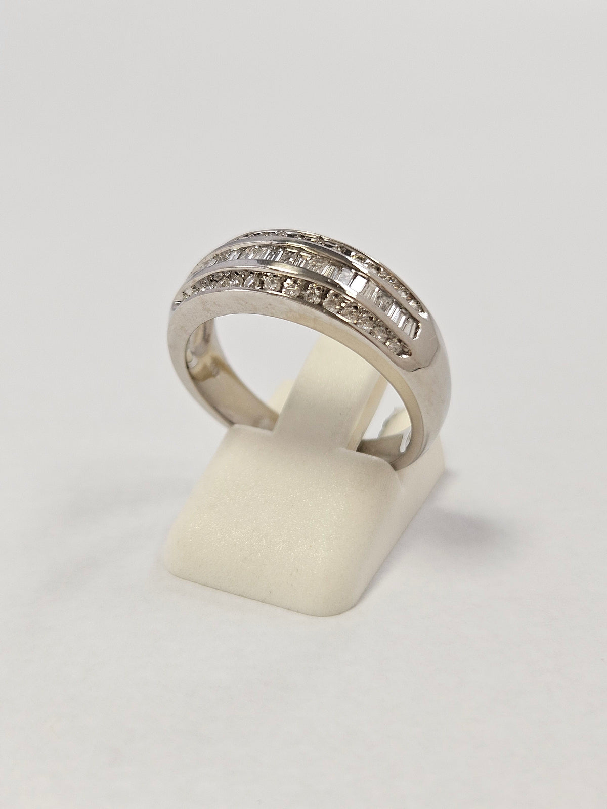 14K White Gold 51 Diamond Wide Band Ring