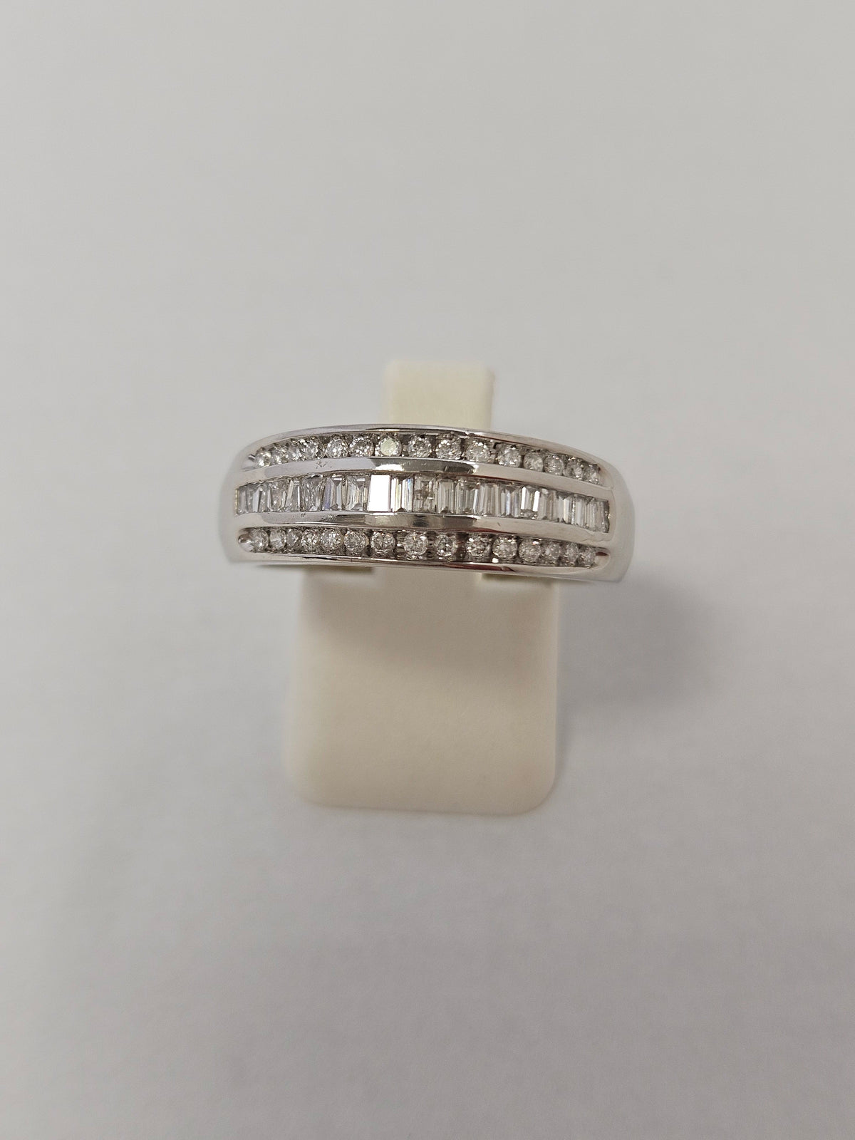 14K White Gold 51 Diamond Wide Band Ring