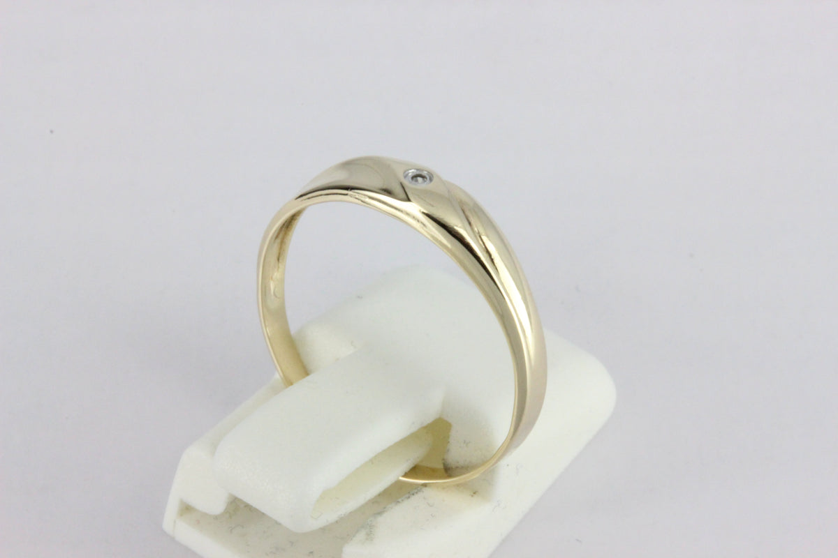 14K Gold Diamond Wave Ring