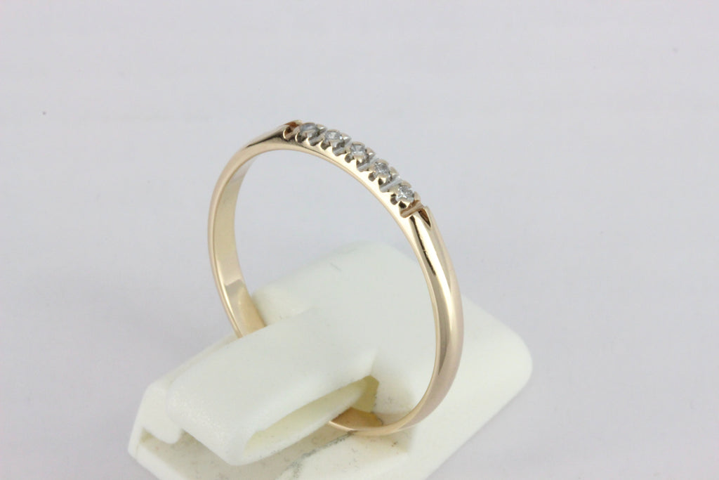 Vintage 1991 14K Gold Five Diamond Ring