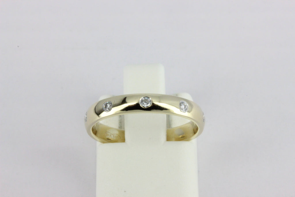 14K Yellow Gold 5 Diamond Ring