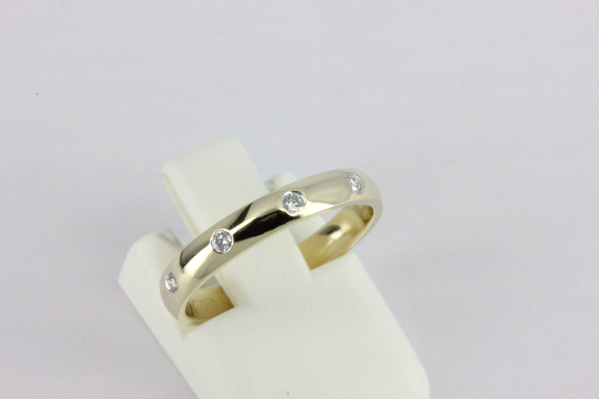 14K Yellow Gold 5 Diamond Ring