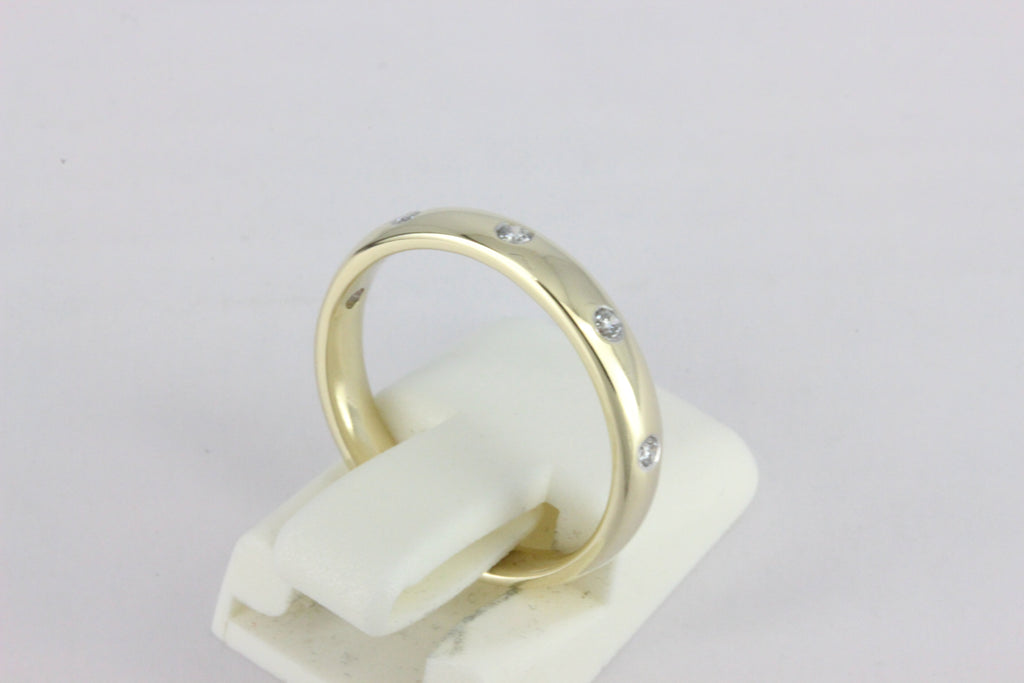 14K Yellow Gold 5 Diamond Ring