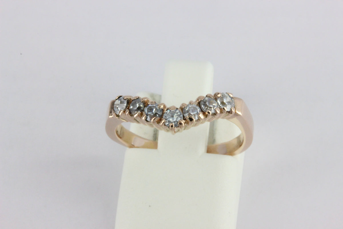 14K Gold Diamond Wave Ring