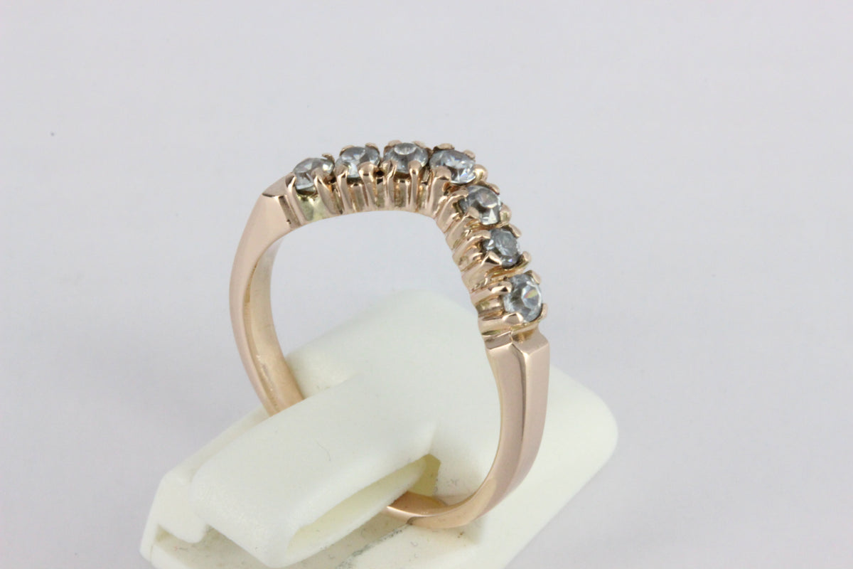 14K Gold Diamond Wave Ring