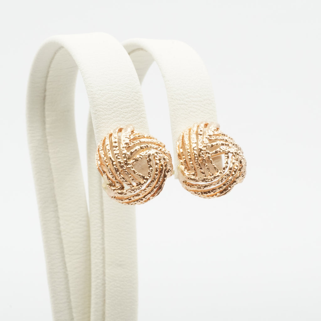 14K Gold Textured Stud Earrings