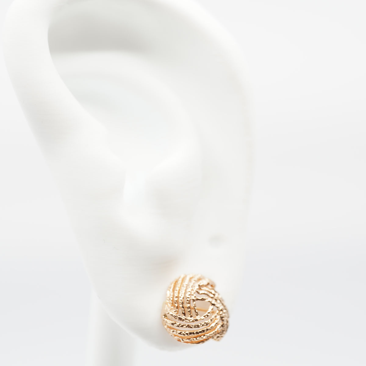 14K Gold Textured Stud Earrings