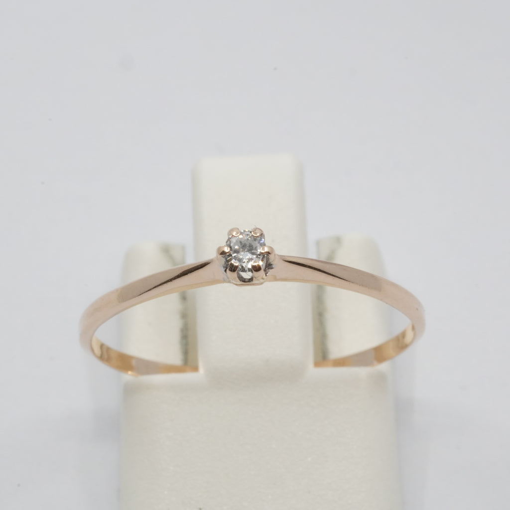 14K Gold Solitaire Diamond Ring