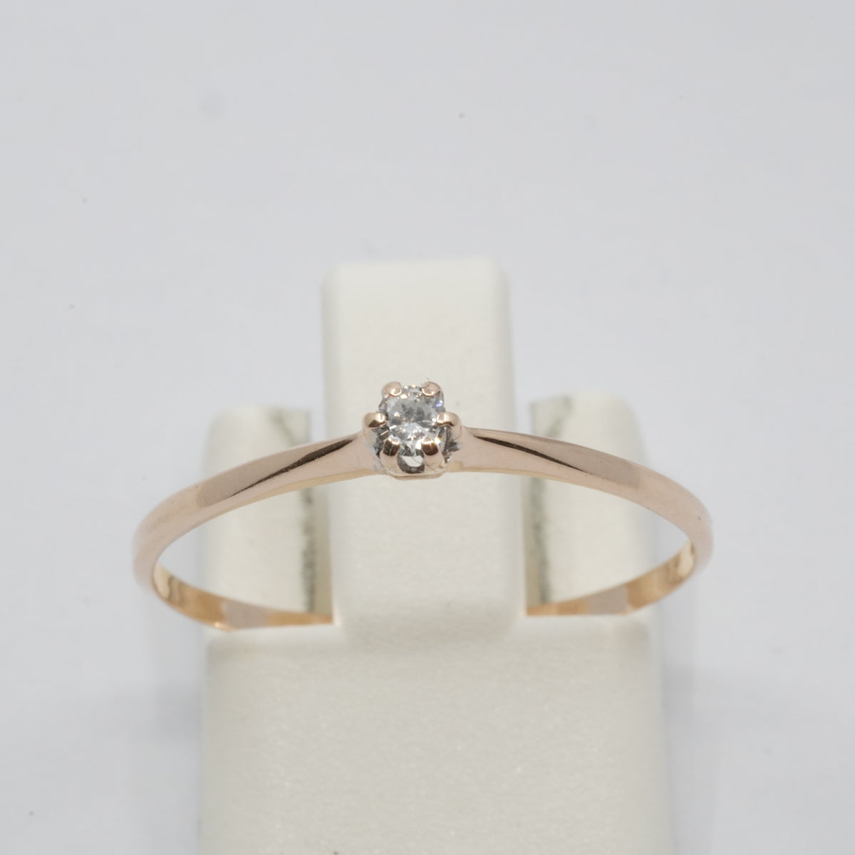 14K Gold Solitaire Diamond Ring