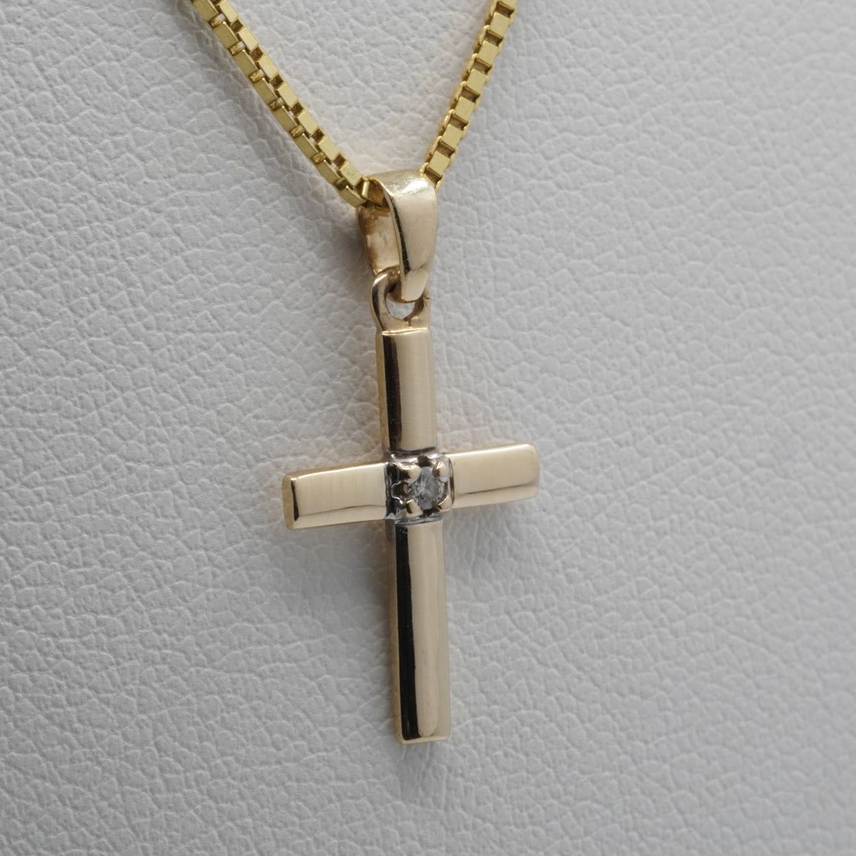 14K Gold Diamond Cross Pendant