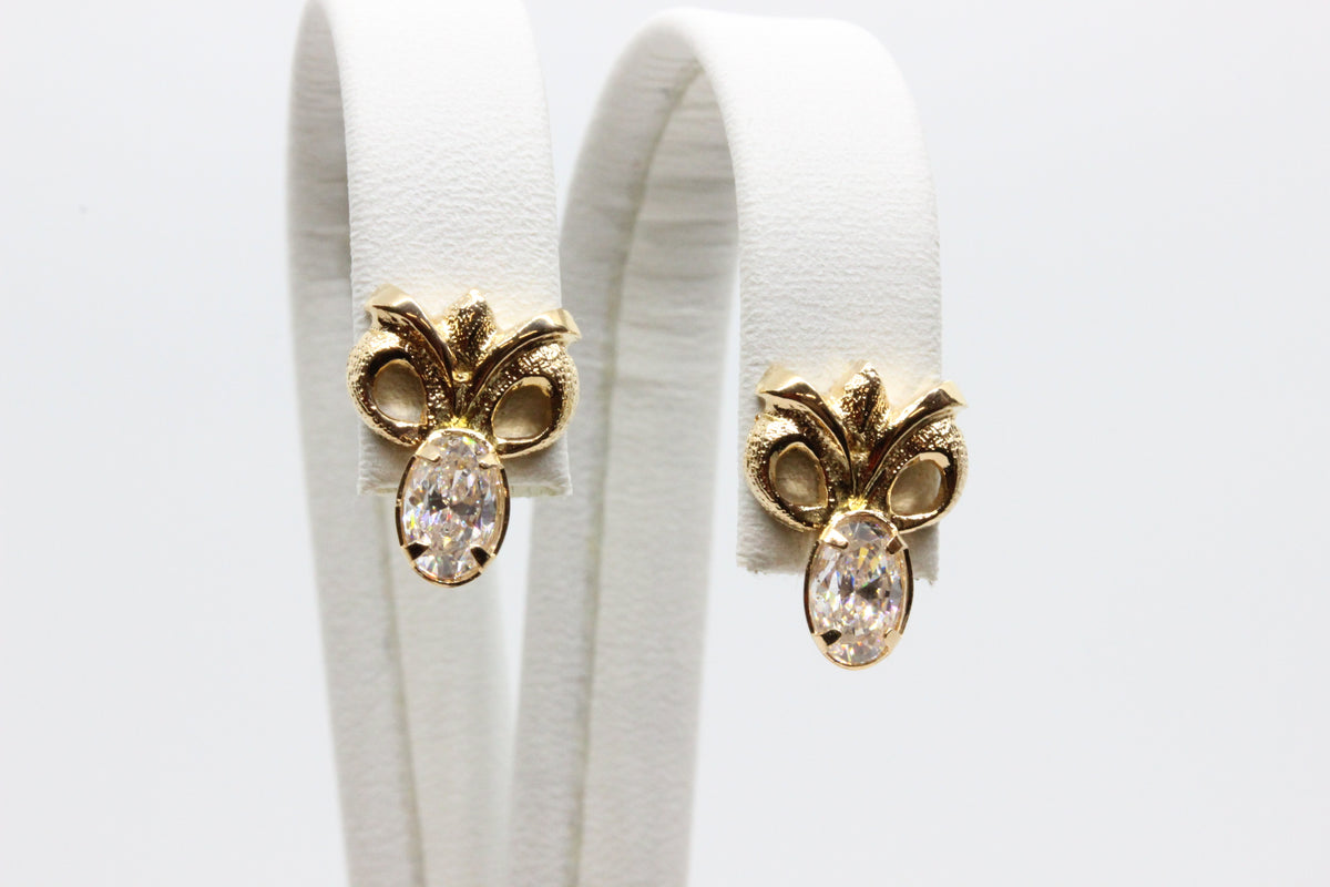 14K Gold Pineapple Stud Earrings