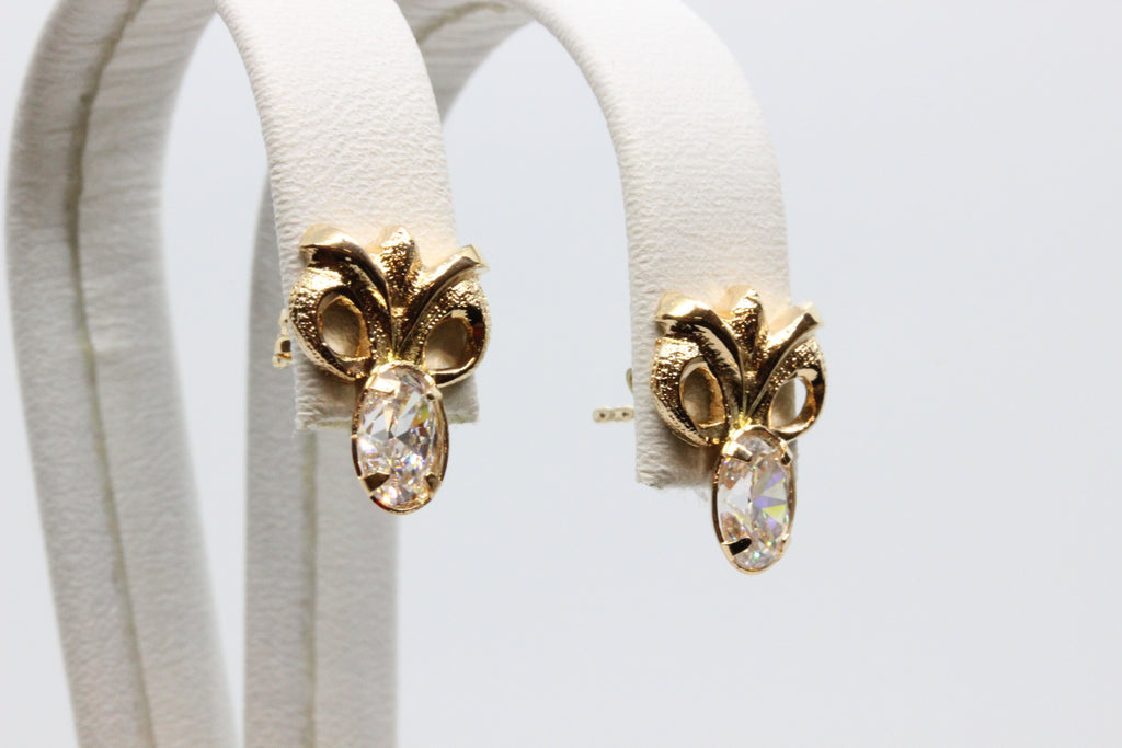 14K Gold Pineapple Stud Earrings