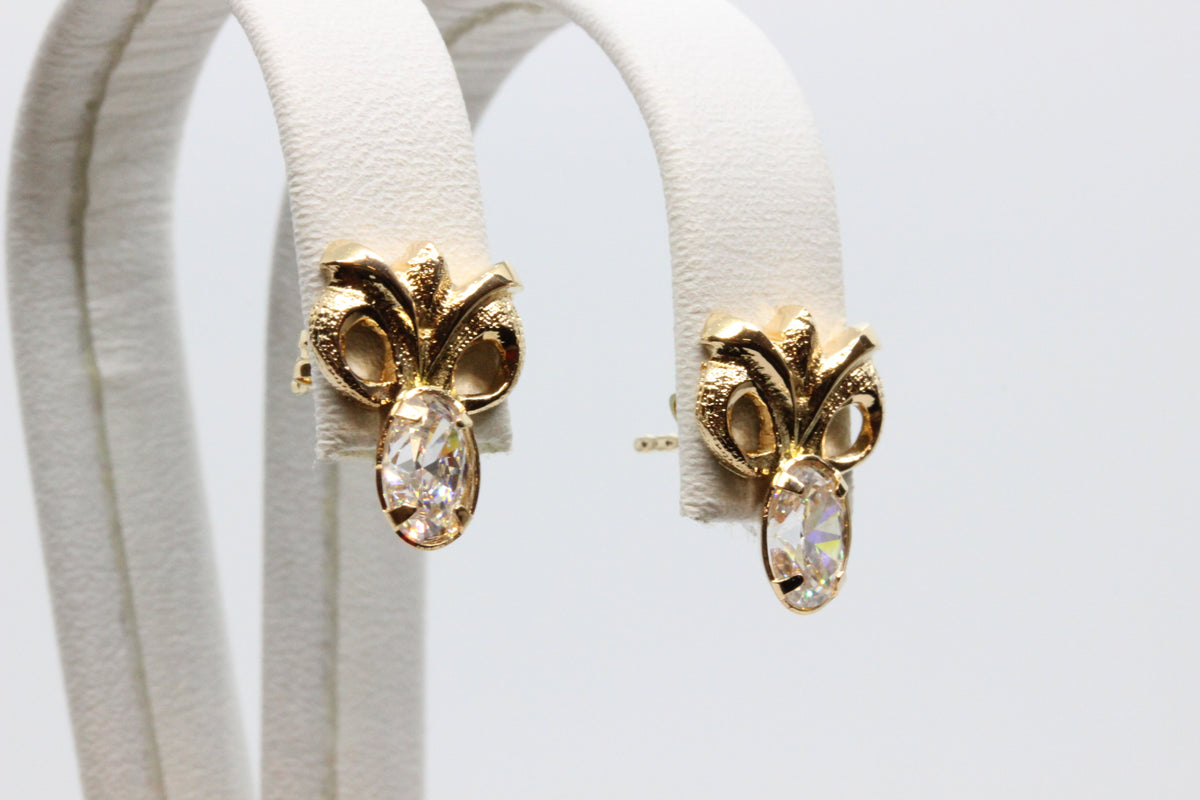14K Gold Pineapple Stud Earrings