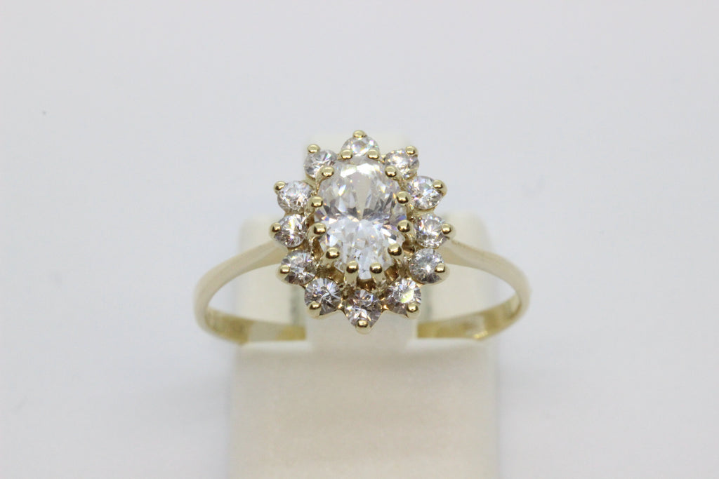 Vintage 1997 14K Gold Cluster Ring