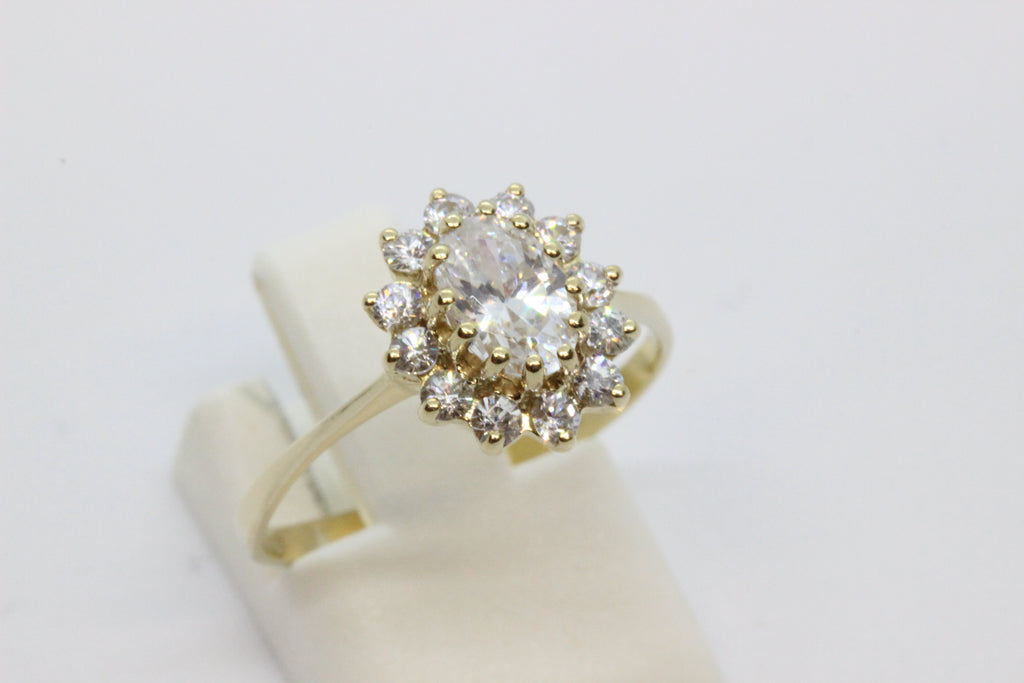 Vintage 1997 14K Gold Cluster Ring