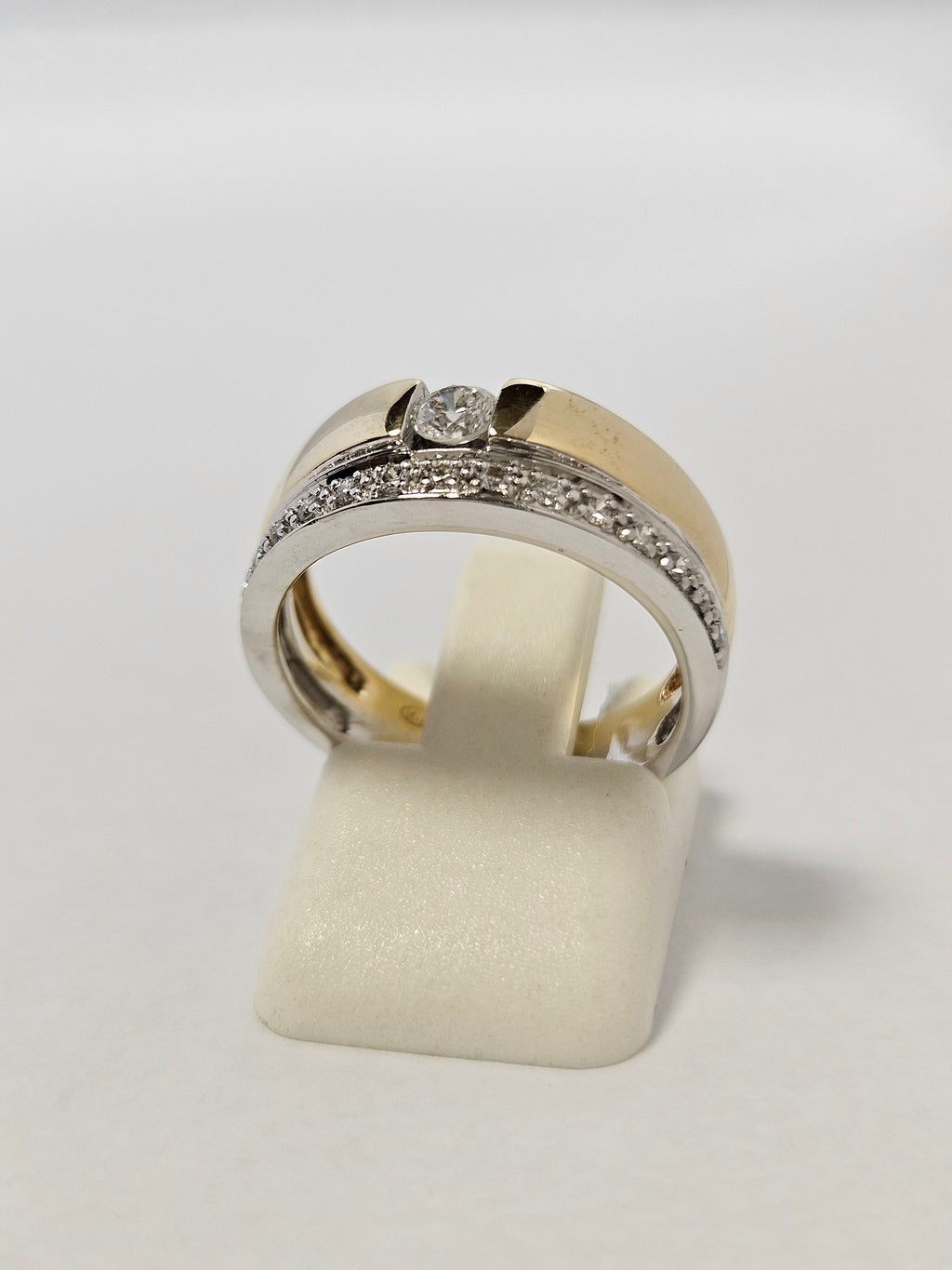 14K Two-Tone Gold 16 Diamond Ring