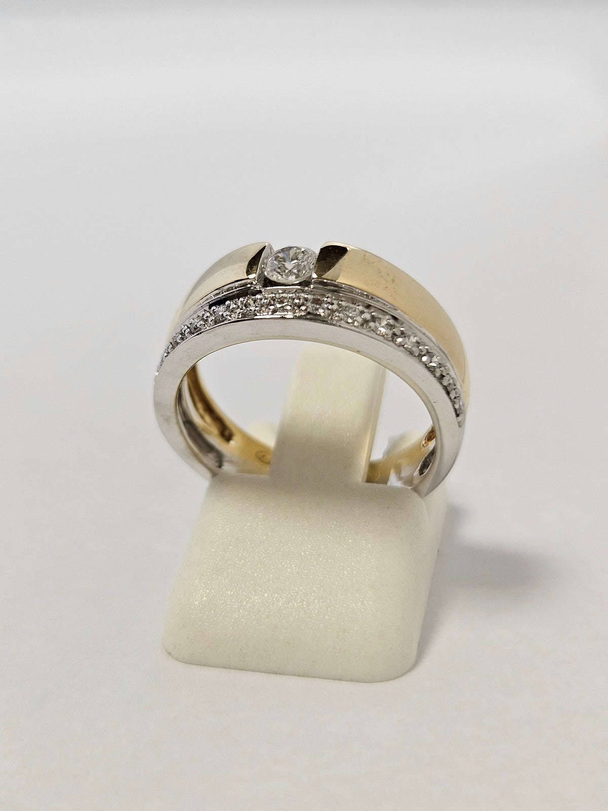 14K Two-Tone Gold 16 Diamond Ring