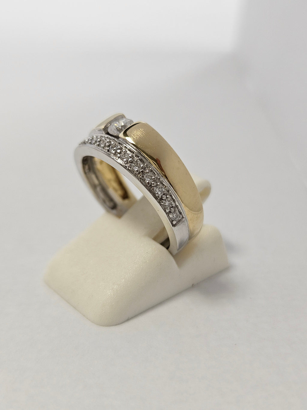 14K Two-Tone Gold 16 Diamond Ring