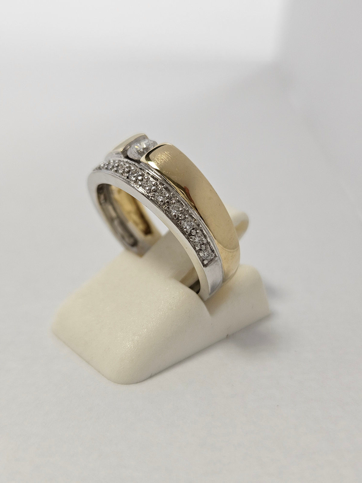 14K Two-Tone Gold 16 Diamond Ring