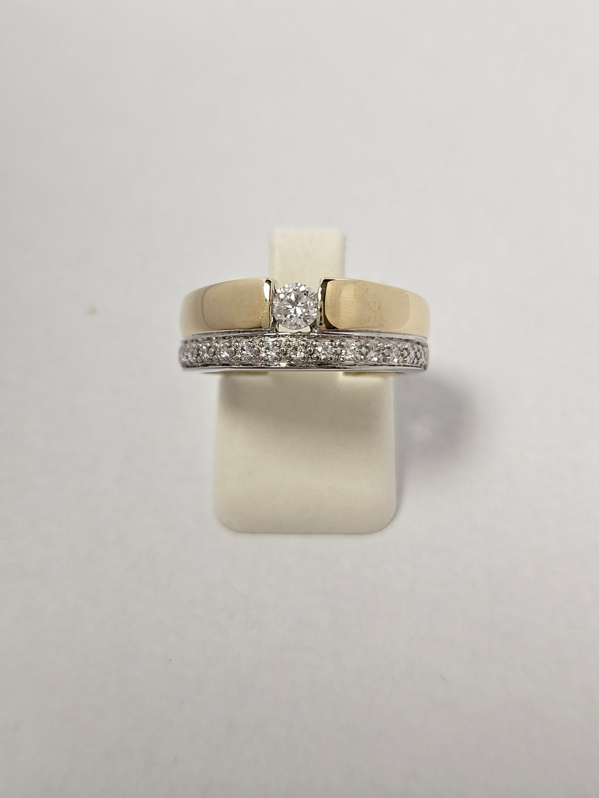 14K Two-Tone Gold 16 Diamond Ring