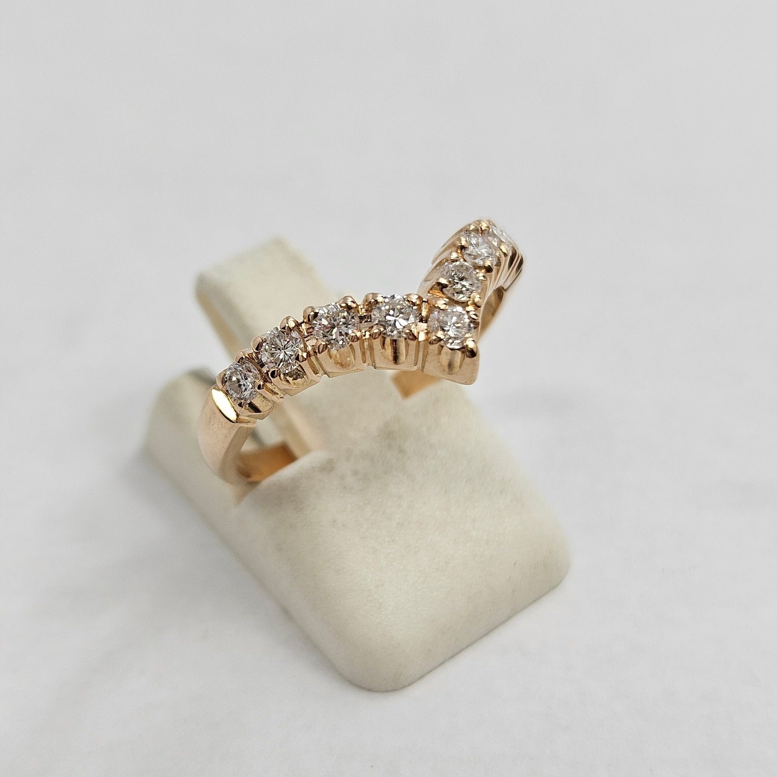 14K Gold Ring with 9 Diamonds