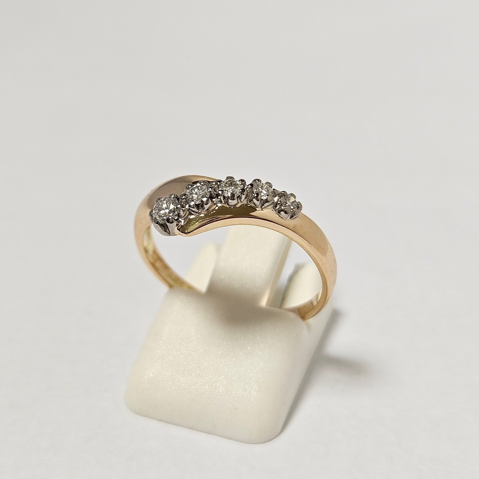 14K Gold Ring with Diamonds