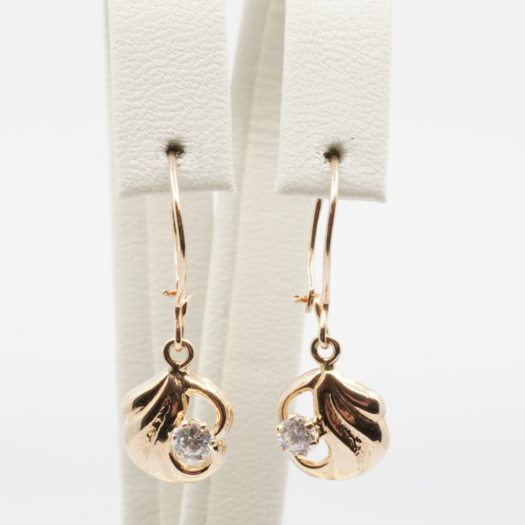 14K Gold Floral Drop Earrings