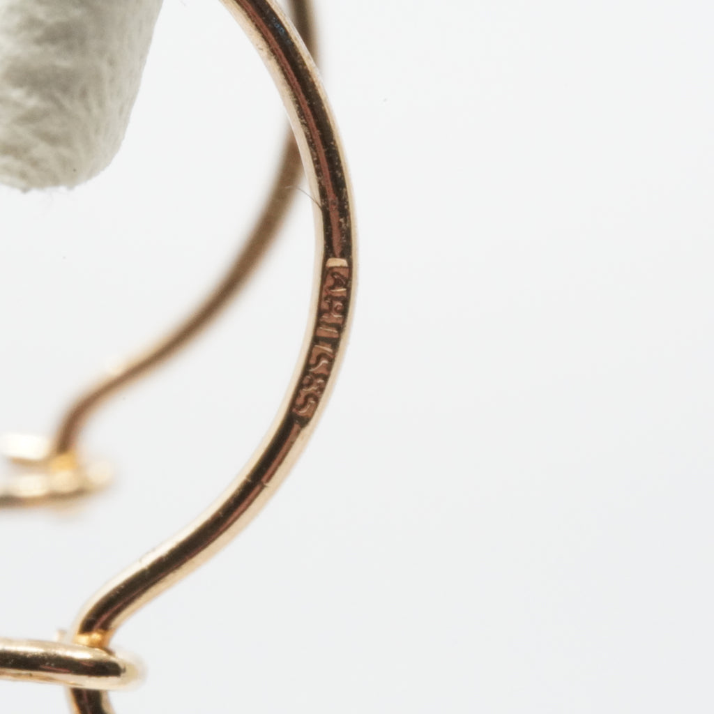 14K Gold Floral Drop Earrings