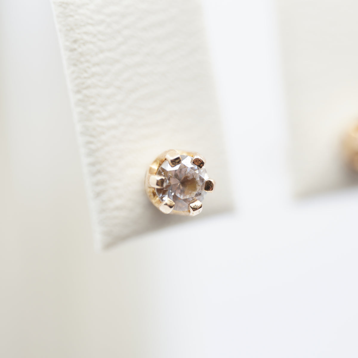 14K Gold Solitaire Stud Earrings