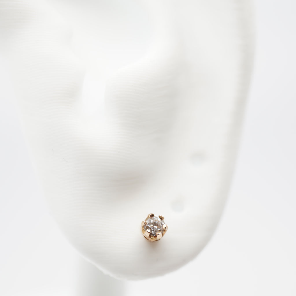 14K Gold Solitaire Stud Earrings