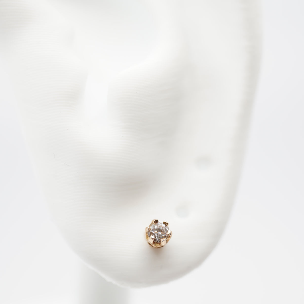 14K Gold Solitaire Stud Earrings