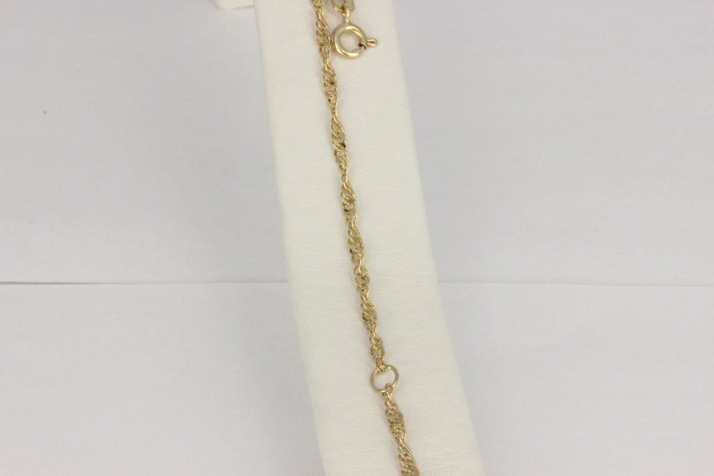 14K Gold Anklet with Pendant