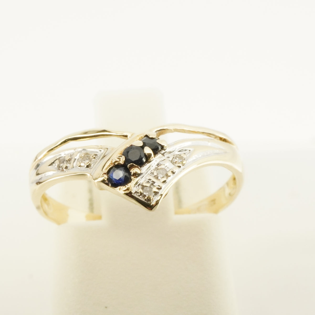 Vintage 14K Gold Five Diamond Statement Ring