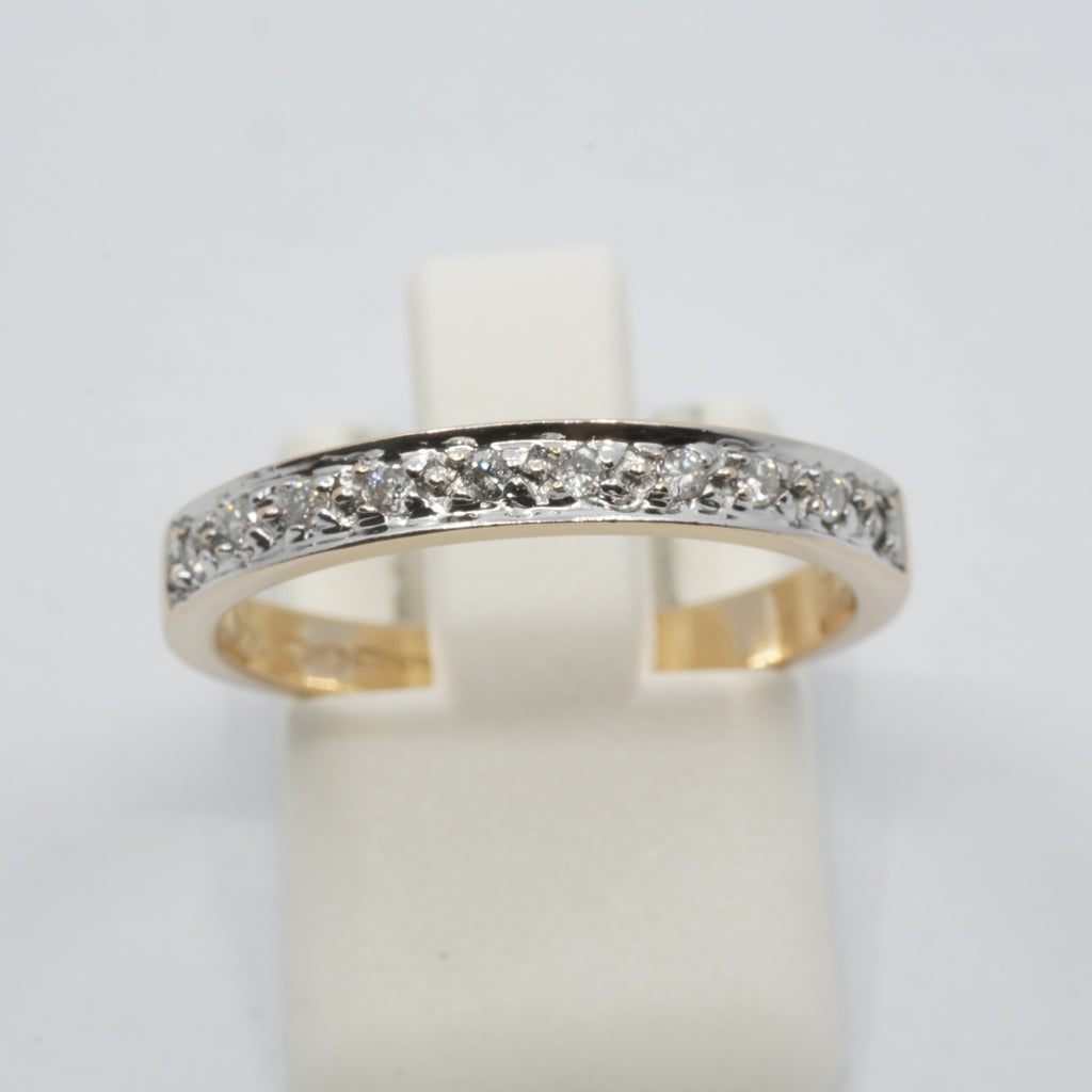 14K Gold 10- Diamond Double Row Ring
