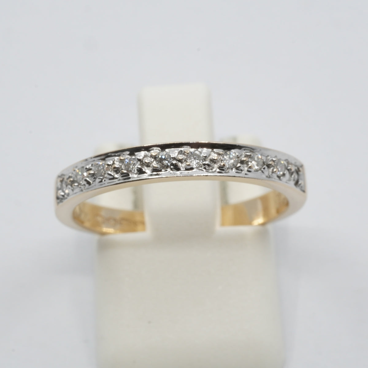 14K Gold 10- Diamond Double Row Ring