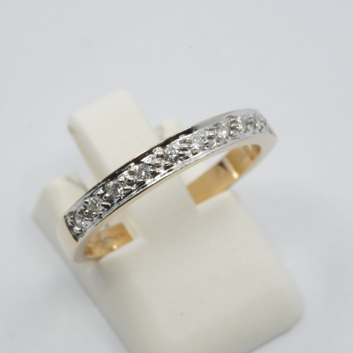 14K Gold 10- Diamond Double Row Ring