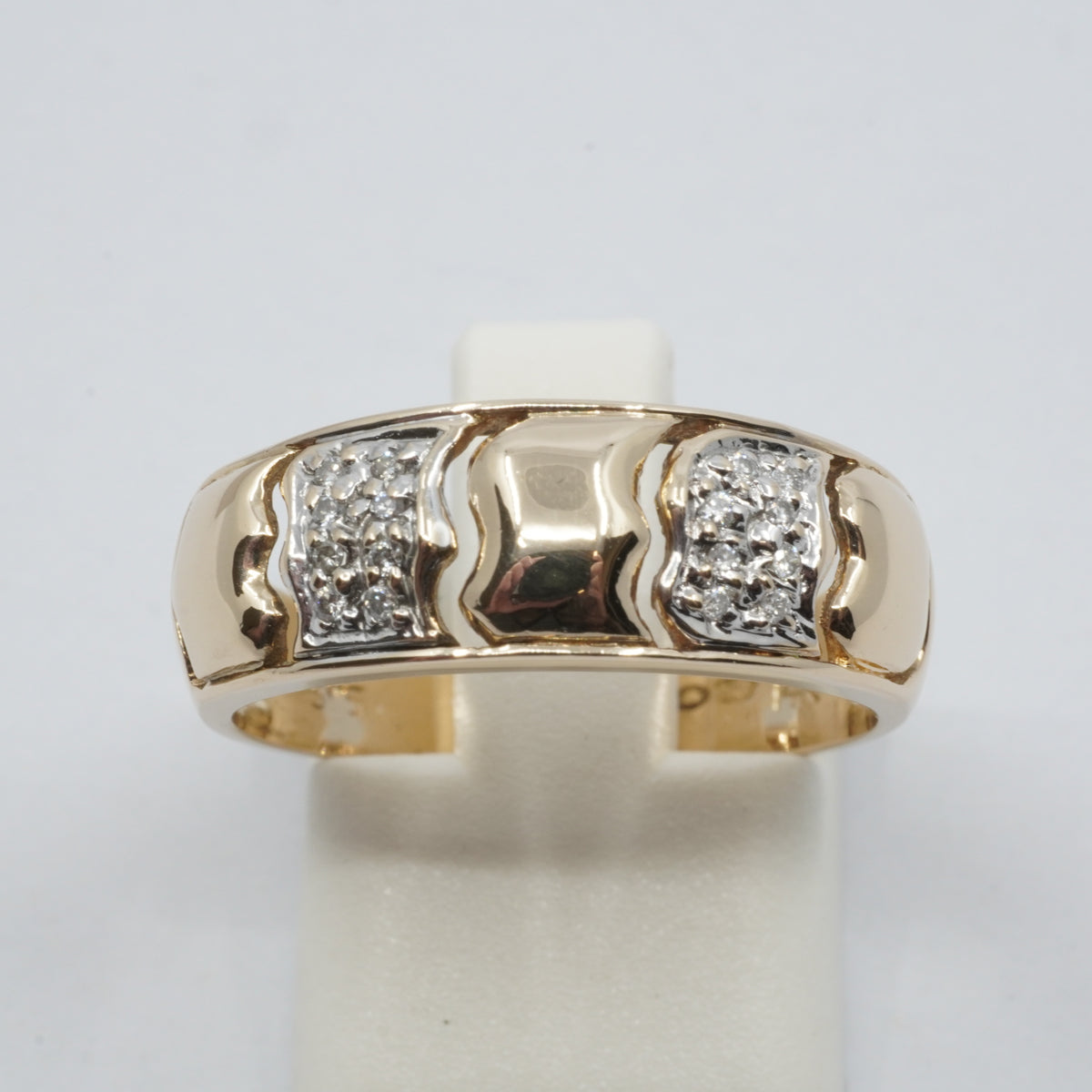 14K Gold 16- Diamond Statement Ring