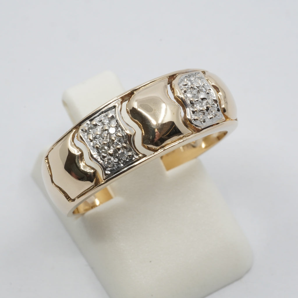14K Gold 16- Diamond Statement Ring