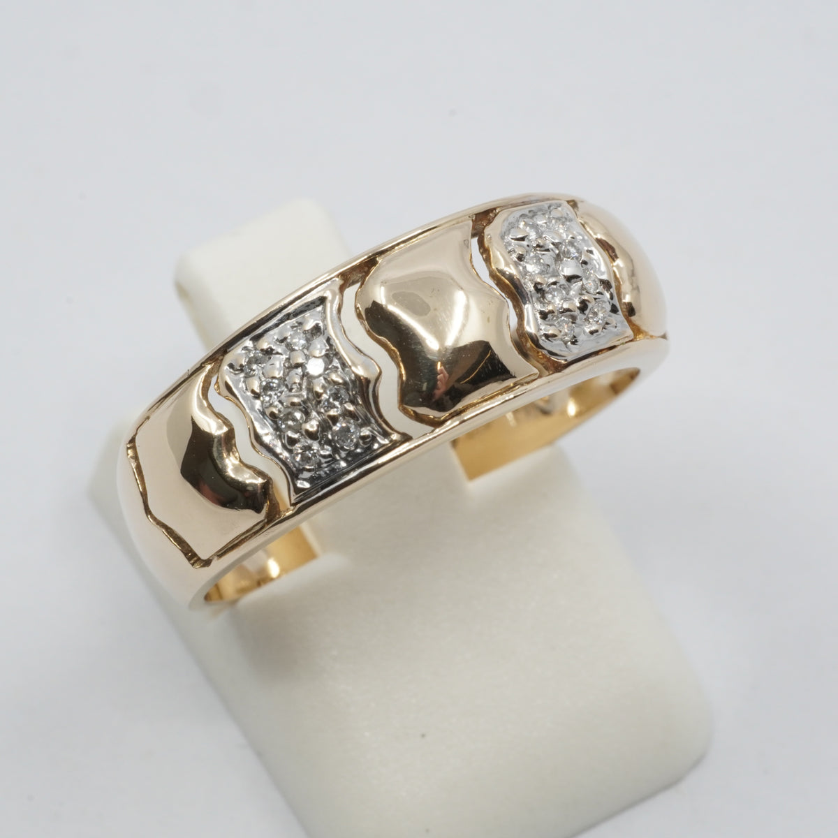14K Gold 16- Diamond Statement Ring