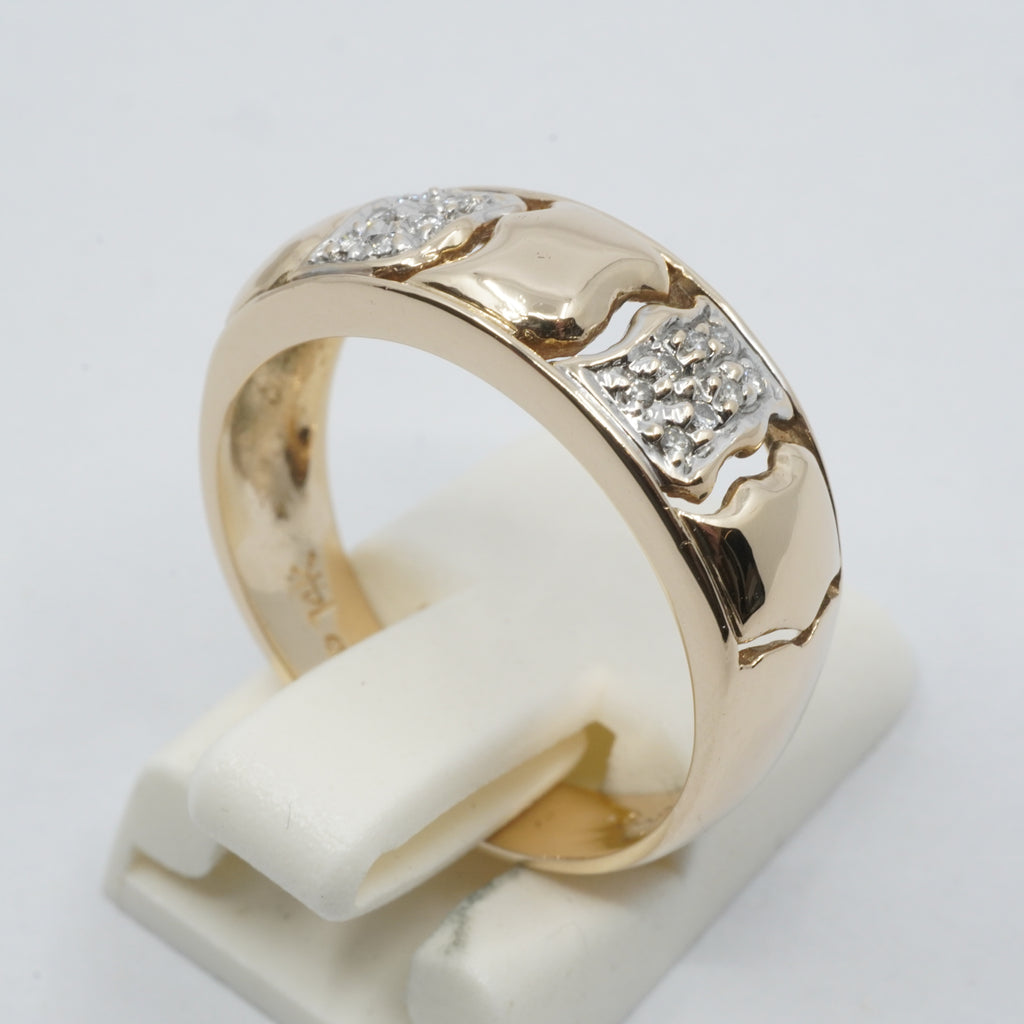 14K Gold 16- Diamond Statement Ring