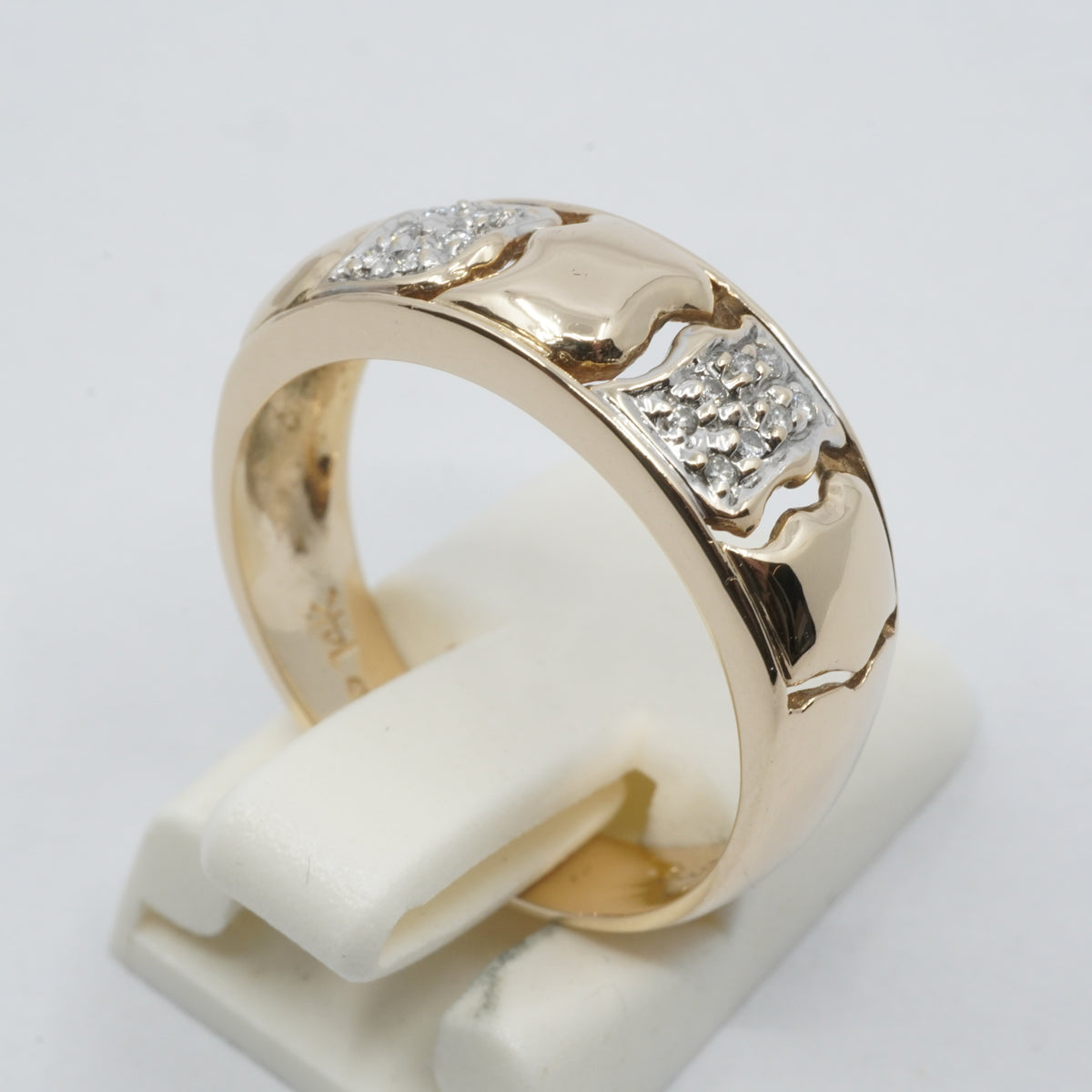 14K Gold 16- Diamond Statement Ring
