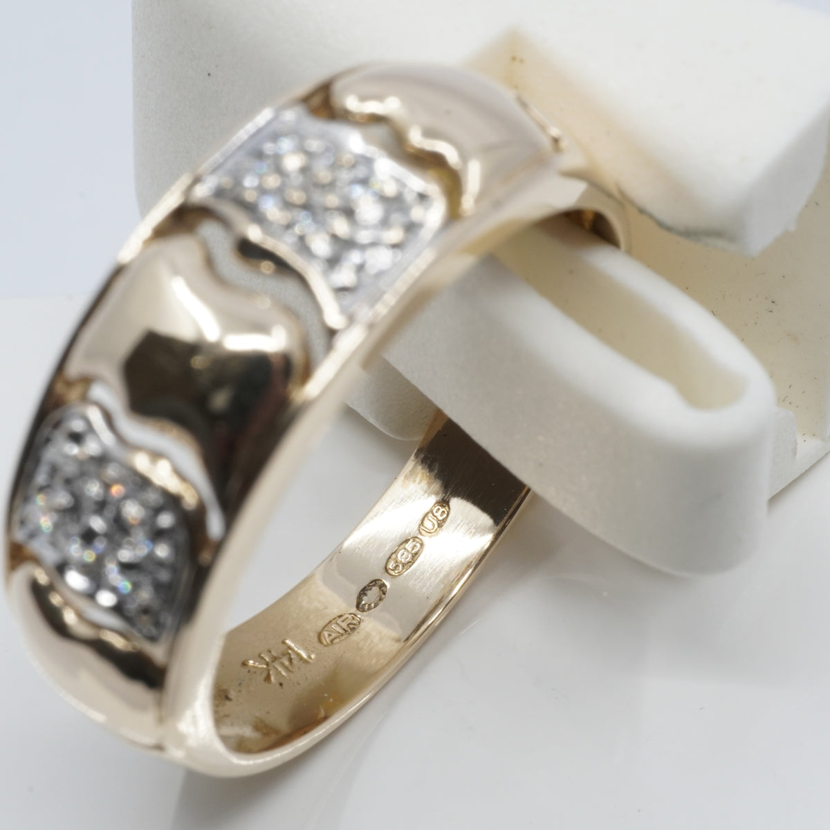 14K Gold 16- Diamond Statement Ring