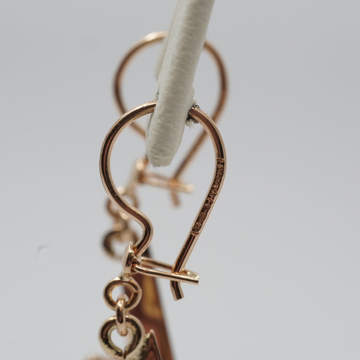 14K Gold Smoky Stone Drop Earrings