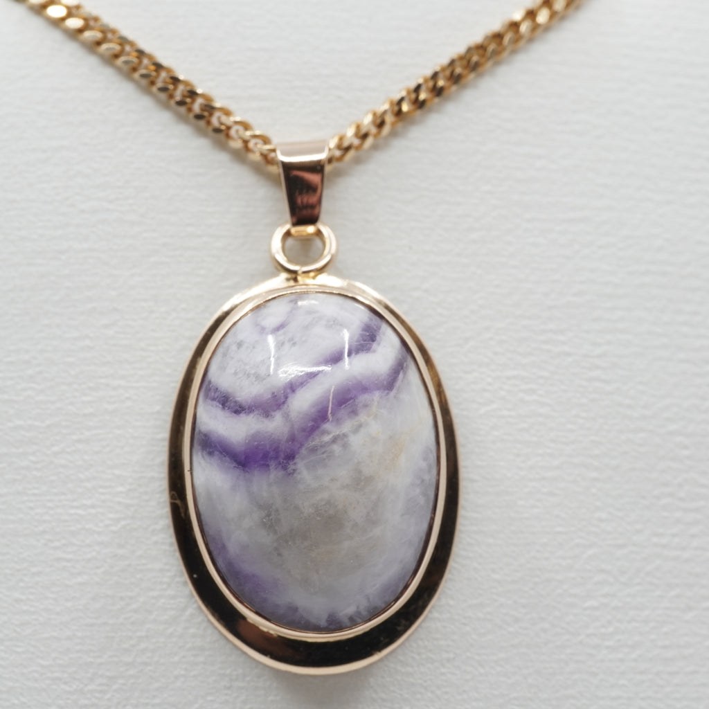 Vintage 14K Gold Tiffany Stone Pendant