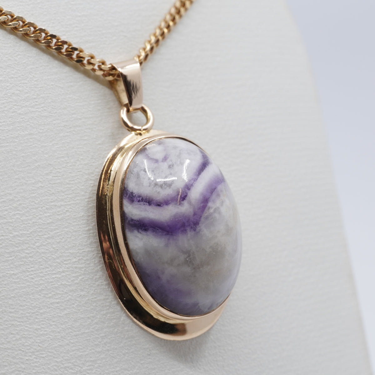 Vintage 14K Gold Tiffany Stone Pendant